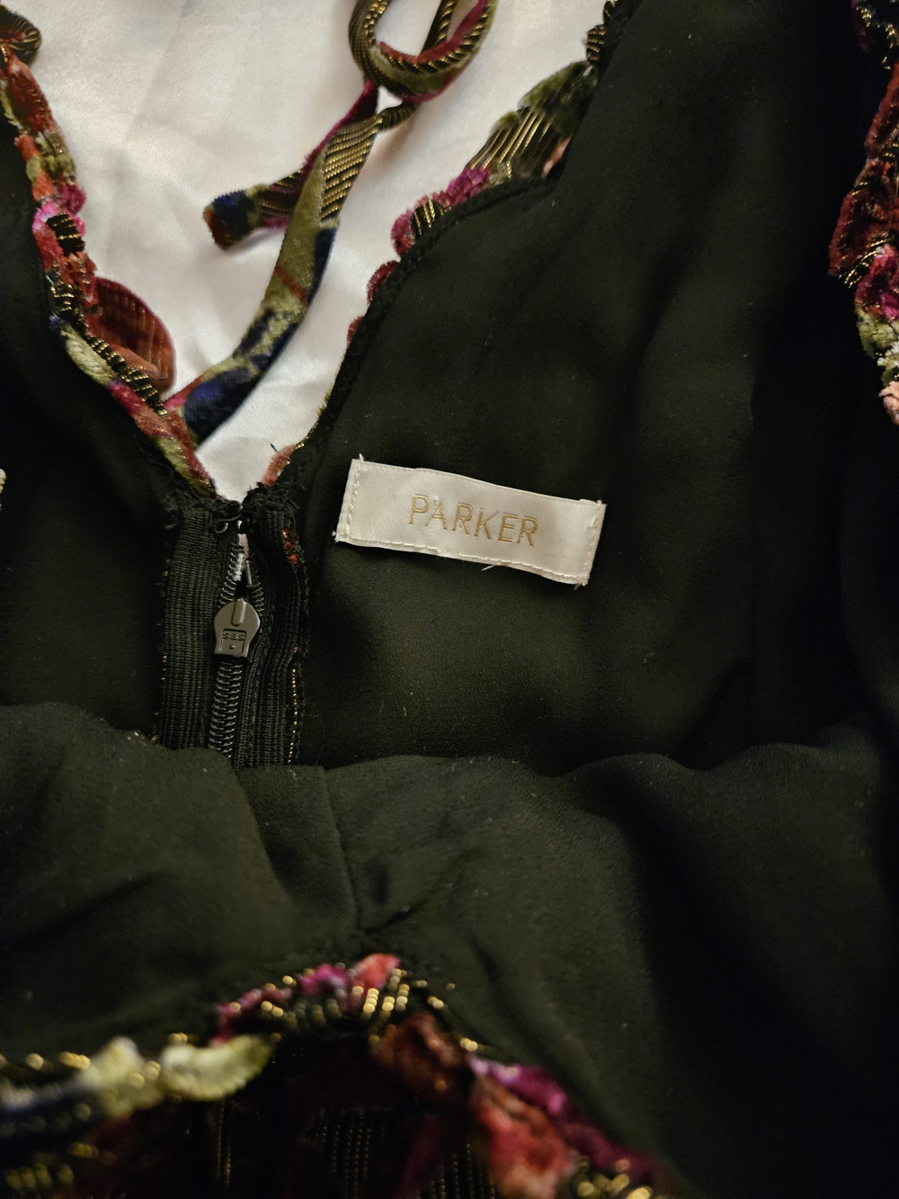 Floral Ruffled V-Neck Women’s Top in Olive Green - Picture 8 of 13